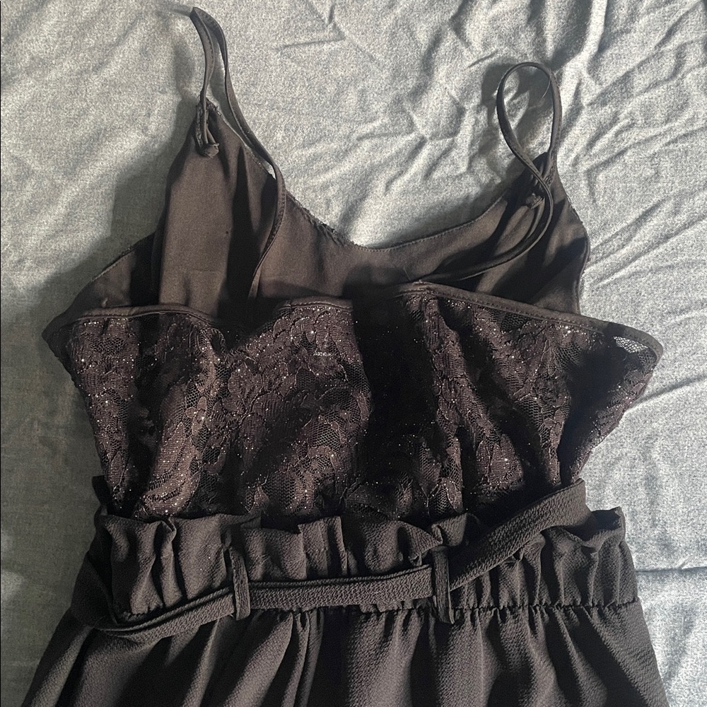 Charlotte Russe Black Lace Detail Jumpsuit size Xl - Picture 3 of 4